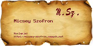 Micsey Szofron névjegykártya